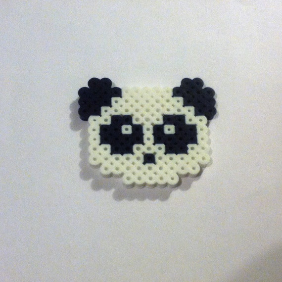 Items similar to Cute Panda Perler Bead Sprite Pixel Art Design Kandi ...