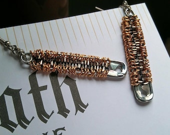 Silver'n'Gold Safety Pin Earrings