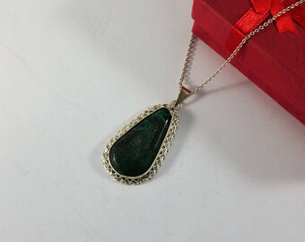Pendant 925 Silver Aventurine nostalgic vintage SK1214