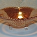 Carnival Glass Serving Bowl, 3 Footed Candy or Nut Dish, Beaded Edge, Ribbed Sides Depression Glass Serving Dish, Marigold Iridescent Glaze