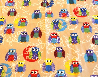 Fabric cotton owls 50 x 70 cm