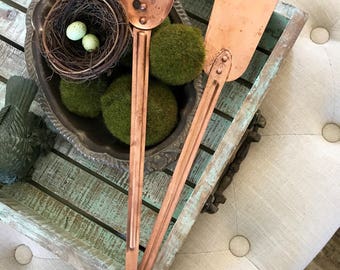 Made in Portugal Copper Spoon and Copper Spatula with Hook for hanging TYCAALAK