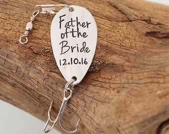Personalized Father of the Bride Gift - Custom Fishing Lure - Personalized Fishing Lure - FOB Gifts - Gifts for Dad - Pink Lemon Design