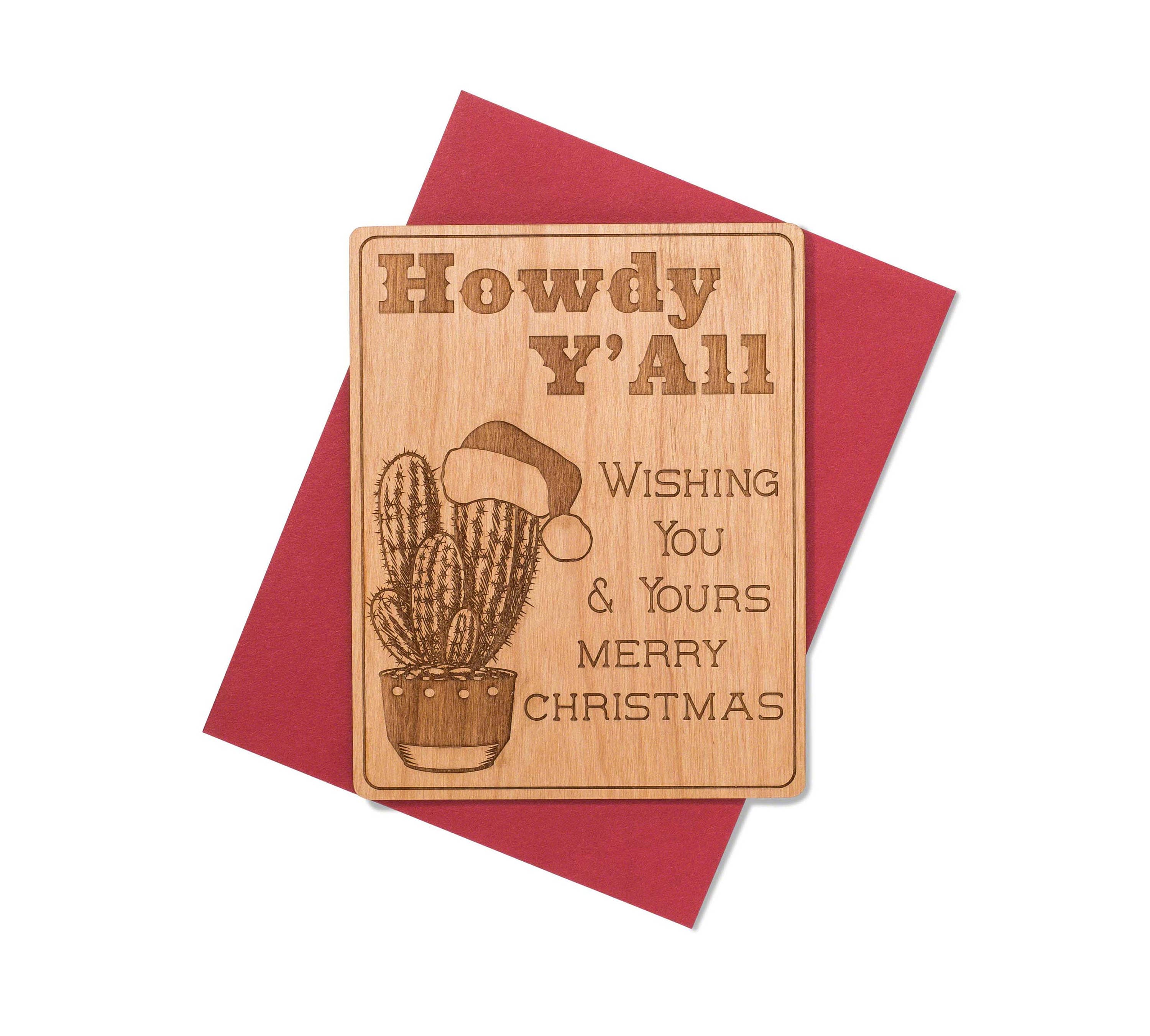 western themed mini wood christmas card texas christmas texas christmas cards personalized