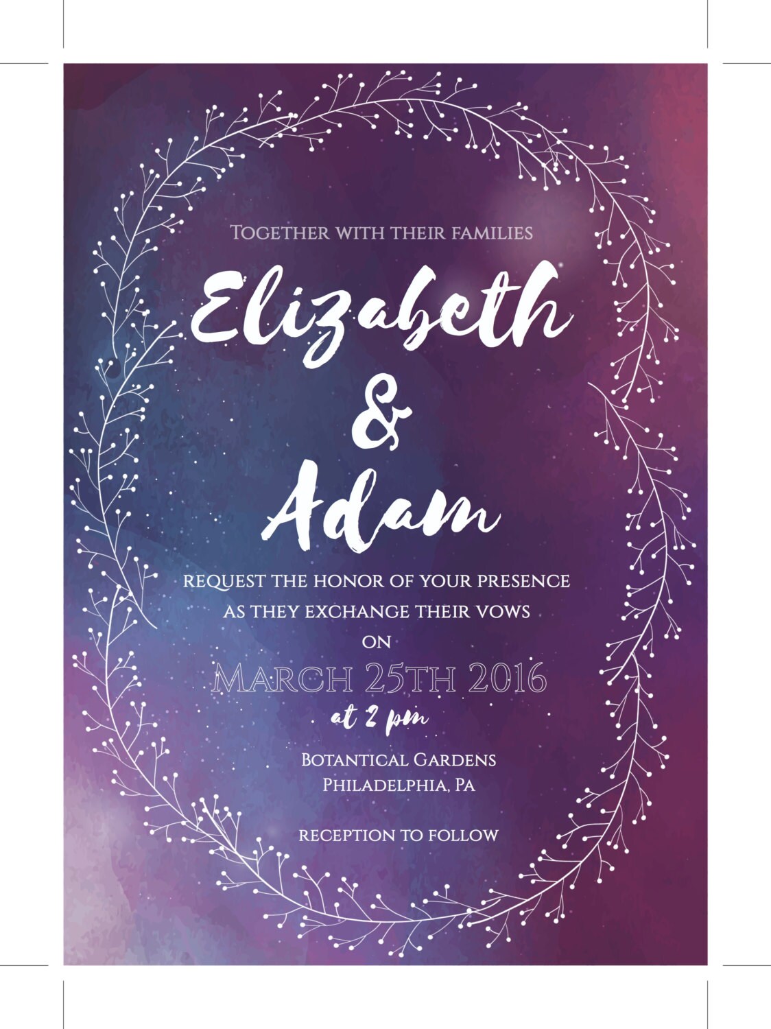 5x7 starry night wedding invitation starry night wedding invitations