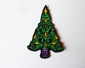 Coat, embroidery, patch fusible Christmas tree