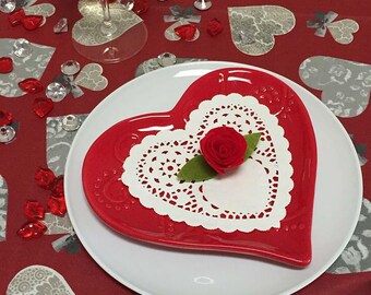 French Tablecloth, Valentine Tablecloth, Coated Tablecloth