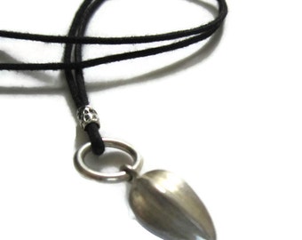 Large Silver Pendant Necklace, Seed Pod Necklace, Botanical Jewelry, Artisan Handmade by Sheri Beryl