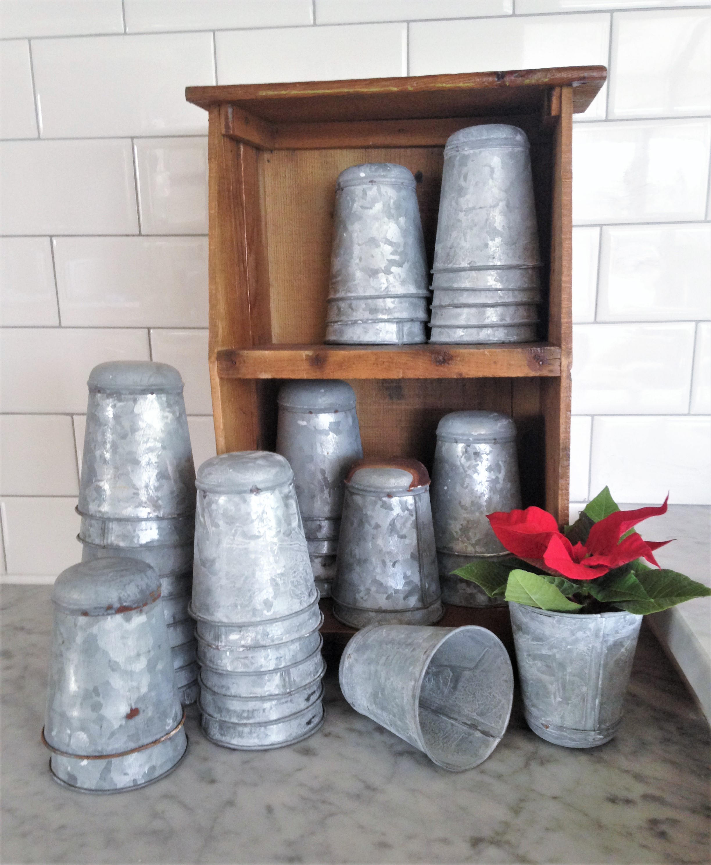 Small Zinc Pot Zinc Flower Pot Seed Pot Reproduction