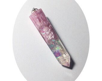 Opalescent Pink Crystal Pendant
