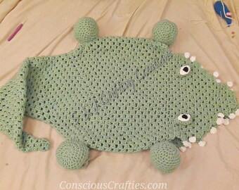 Eaten by an Alligator / Crocodile blanket / Afghan