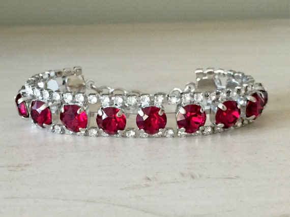 Ruby & Clear Crystal Bracelet