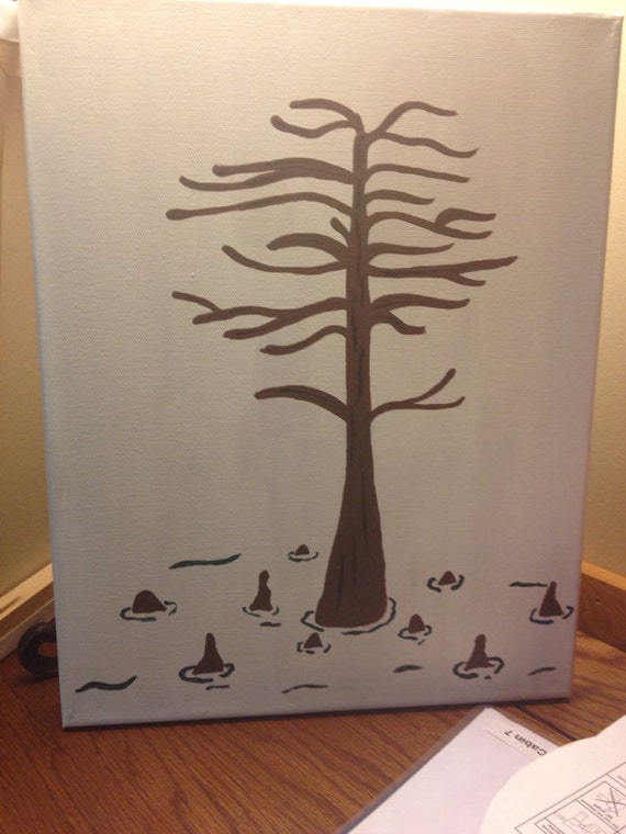 Wedding or shower Guest Book alternative fingerprint stamp tree