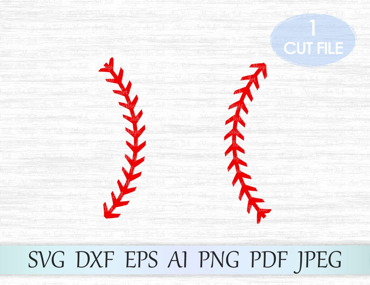 Baseball stitches svg Baseball lace svg Baseball svg file