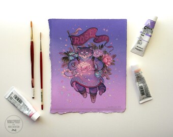 Rose City Spellcat - Original Painting by Nicole Gustafsson