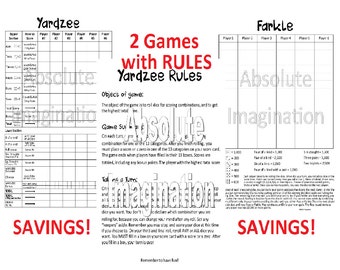 PRINTABLE. SUPER BUNDLE...Yardzee, Yardzee Rules & Farkle Score Card. Yardzee Board. Farkle Board. Lawn Yahtzee Farkle. Digital Download