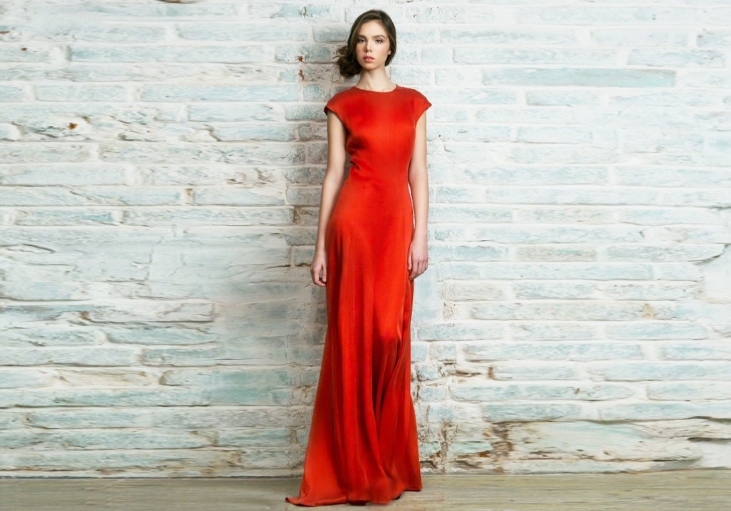 scarlet red bridesmaid
