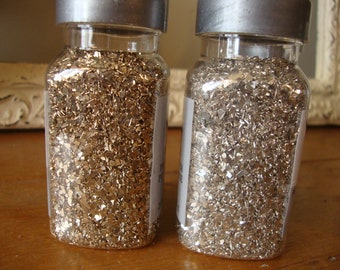 glass glitter silver or gold paper crafting embellishments vintage style crafts supplies scrapbooking