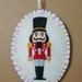Nutcracker Ornament Wool Felt Embroidery Sequins Beads Stuffed Hanging 5" x 3.5"