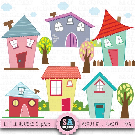 Little Houses Digital Clip Art HOUSES CLIP ART