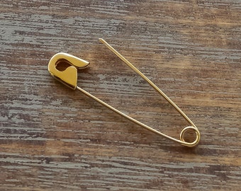 14K Gold Safety Pin Earring  Solid Gold Safety Pin Earring Safety Pin Earring Gift For Her Gold Safety Pin Jewelry In Yellow/White/Rose Gold
