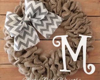 Front Door Wreath | Spring Burlap Wreath | Everyday Wreath | Year Round Wreath | Farmhouse Wreath | Rustic Wreath