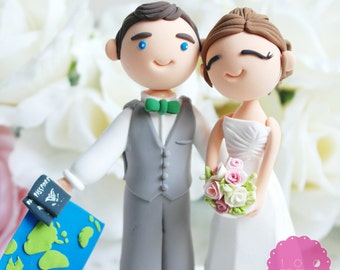 Custom Cake Topper- Travel around the world together