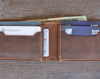 Leather Men Wallet, Men's Wallet, Minimalist Leather Wallet, Slim Leather Wallet, Distressed Leather Wallet, Groomsmen Gifts, gift for him