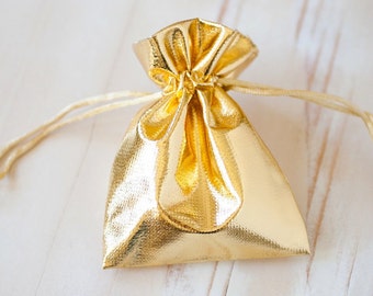 Lame Favor Bags with Drawstrings, 3 x 4, 12-Piece, PSHVB074