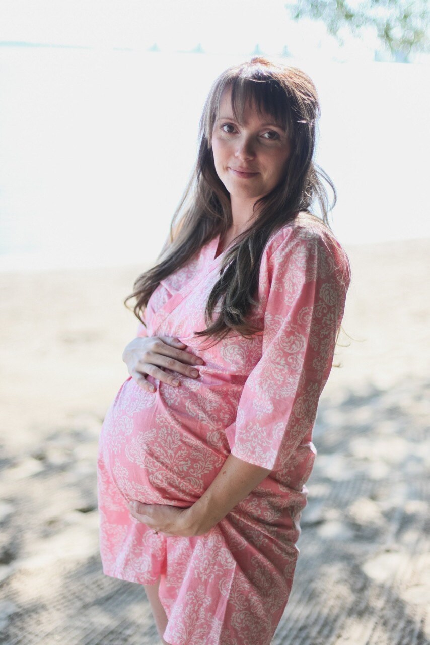 New String Robe Knee Length Maternity Hospital Gown Delivery