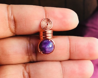 Loc Jewelry Dreadlock Coil 1pc Purple Bead