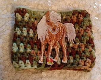 Pegasus, winged horse earth tones yarn cozy
