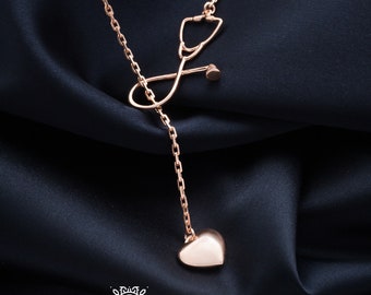 Stethoscope Necklace-Medical Jewellery-Doctor Gift-Nurse Gift-Heart Necklace-First Date Gift-Sorority Gift-Graduation Gift