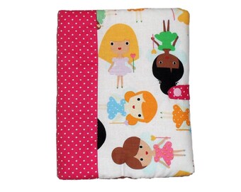Quilted in matching cotton health booklet