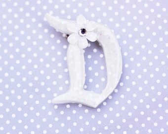 Disney D Brooch - White Stars Disney D Pin