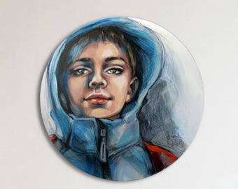 Custom portrait, Original acrylic painting