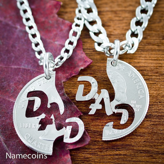 Dad Necklace Set I love dad jewelry Fathers Gift