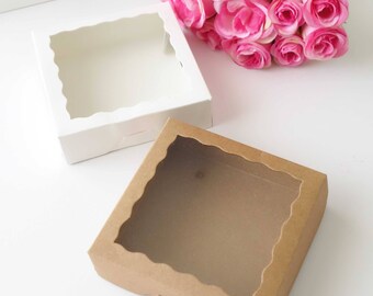 120x Cookie Boxes 10x10x3 cm - Macaron Boxes - Favour Gift Box - Wedding - Baby Shower Favour - Bridesmaid Gift Box