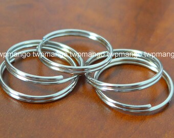 50 1" Key Rings Key Chains 1 inch Split Rings Nickel Plated K27-50