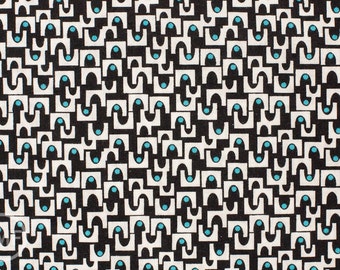 Half Yard MicroMod Arches in Black, Rob Bancroft, 100% GOTS-Certified Organic Cotton, Cloud9 Fabrics