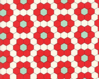 Handmade Grandmother's Garden Red by Bonnie and Camille for Moda, 1/2 yard cotton fabric
