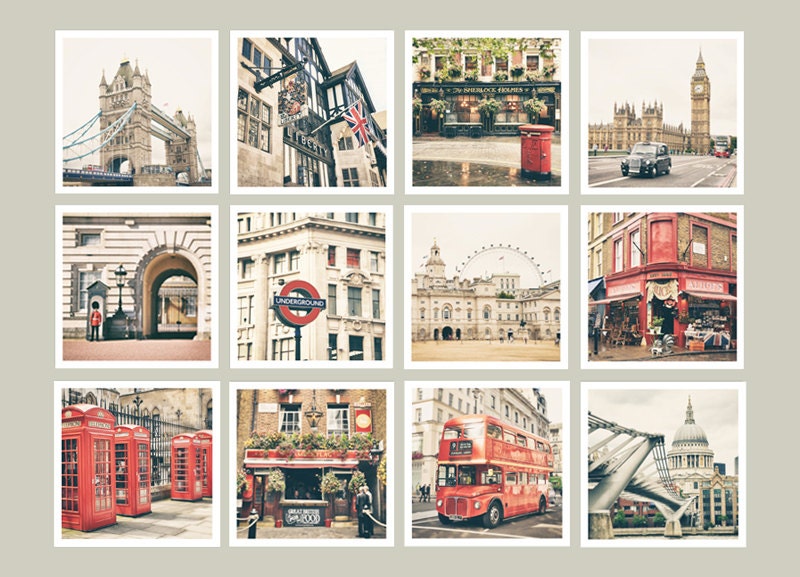 London Print Set London Wall Art London Photography Gallery