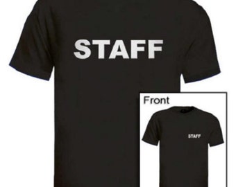 Black Staff T-shirt Left Chest & Back