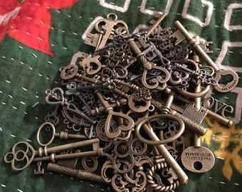 Huge Destash Craft Skeleton Keys Mixed Media