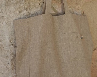 Large Natural LINEN Tote Bag, Large Tote Bag, Linen Shopping Bag, Market BAG, Beach Bag, Linen Bag, Eco Bag