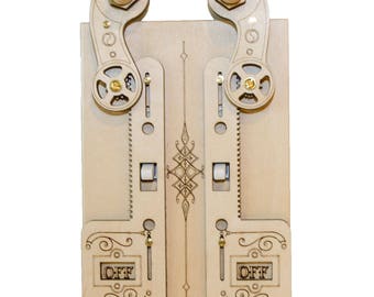 Double Rack Gear Light Switch Cover Plate