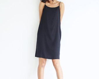Womens Simple Basic Camisole with Spaghetti Straps,Slip Cami Vest,Cami Tank Tops,Summer Cami Dress,Black/White