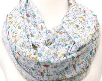 Science Infinity Scarf Physics Scarf Formula Long Geek Nerd circle Scarf present For Her Spring Fall Winter Engineer Teacher scientist gift