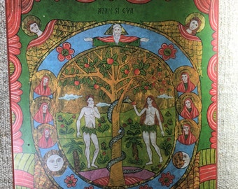 Icon of Adam and Eve in Paradise ( copy of original in Roumania)
