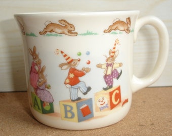 Vintage Bunnykins ABC Scene (CT95) One Handle Hug-A-Mug Royal Doulton